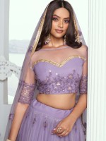 Lavender Butterfly Net Lehenga Choli